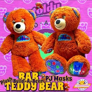 BAB Build-A-Bear PJ Masks Plush Teddy Bear | 16" Brown | 🎭 Mask Print Feet/Ears